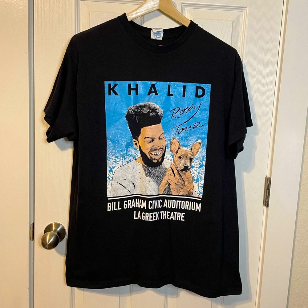 Delta Pro Weight black graphic tee Khalid 2018 Roxy Tour sz XL